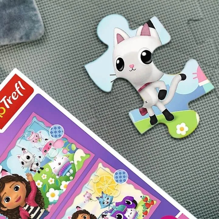 PUZZLE 4 W 1 KOCI DOMEK GABI 4 układanki 34620 Liczba elementów 207