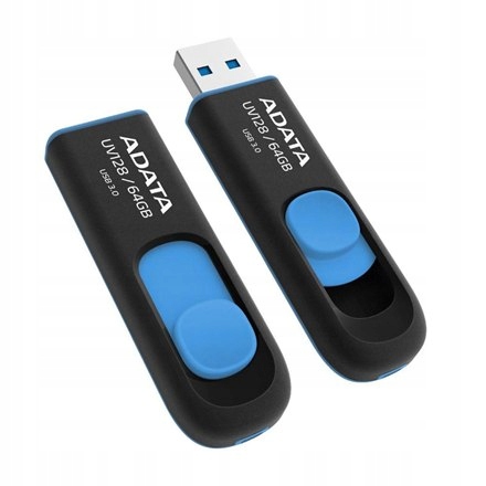 Adata UV128 64 Gb Usb 3.0 Czarny/Niebieski Adata