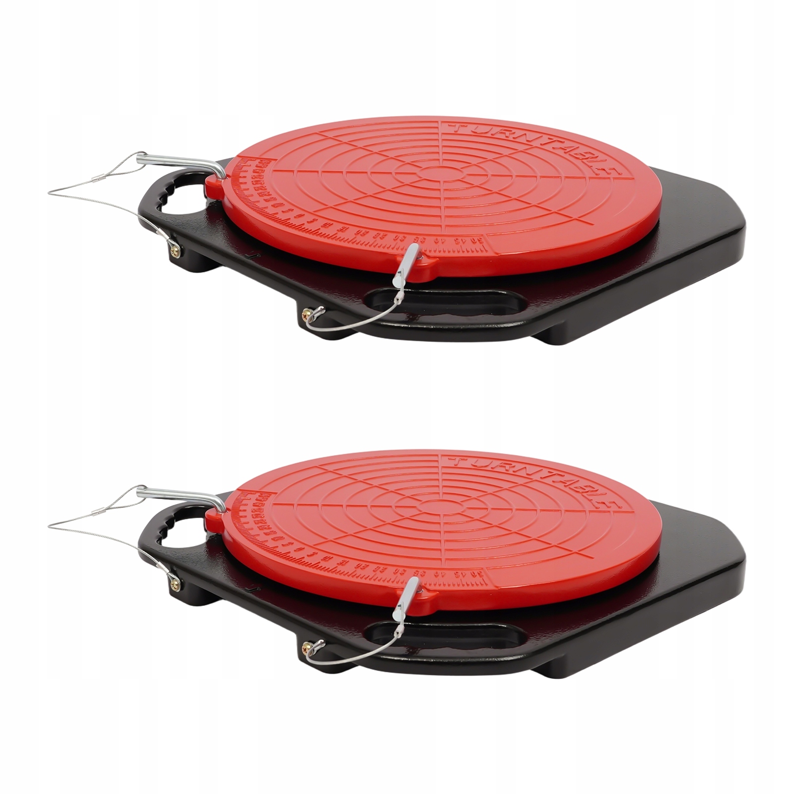 2x otočné desky pro geometrii náprav, 360° otočné, nosnost 2T, červená černá