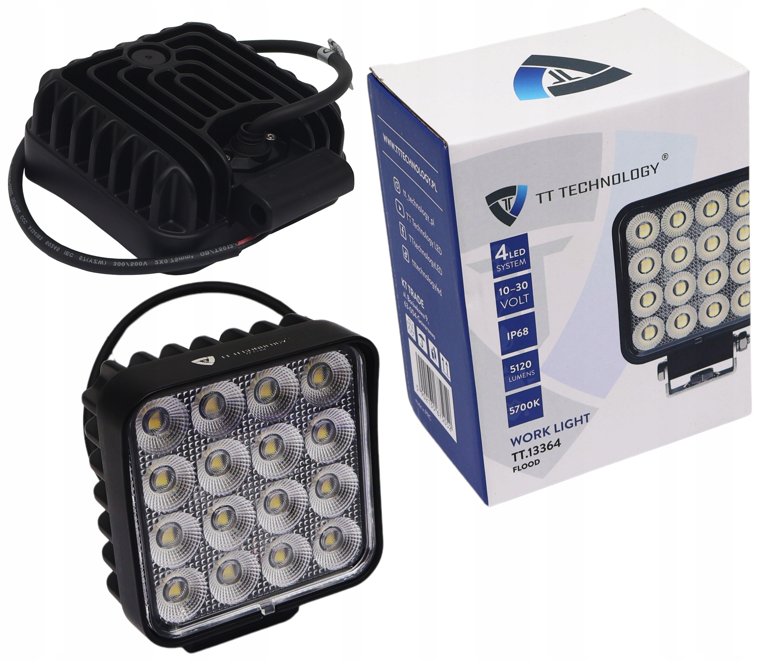 MUNKALÁMPA 64 LED OSRAM 64W 10-30V HALOGÉN. REFLEKTOR E9 IP68 TT.13364