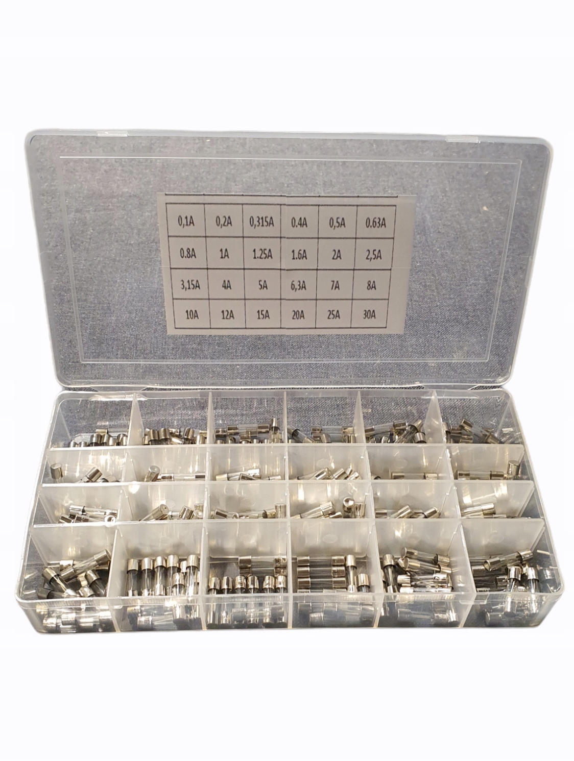 

Zestaw bezpieczników 5x20mm 240szt Największy