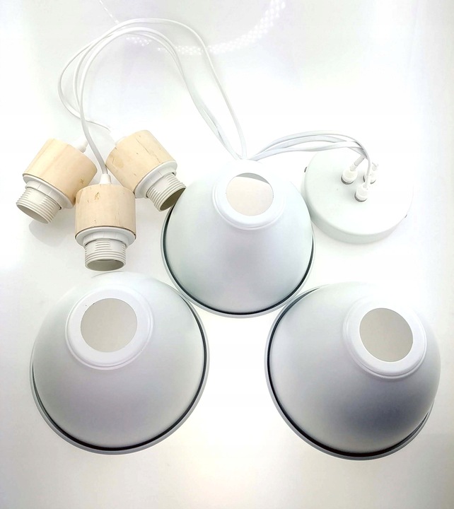 Lampa wisząca potrójna metal drewno 3xE27 77cm CE Kod producenta 2210-57A