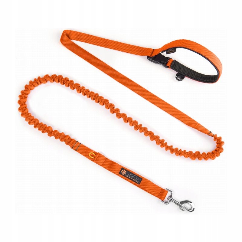 Smycz dla psa z amortyzatorem JoQu Two Runners Leash pomarańczowa