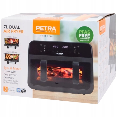 Petra Dual Air Fryer 7L 2300W 3,5L Led 6funkcji