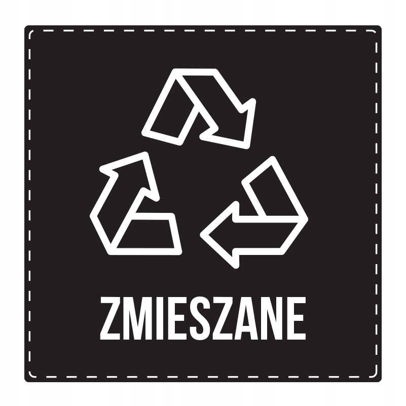 

Zmieszane naklejka na kosz segregacja śmieci 30 cm