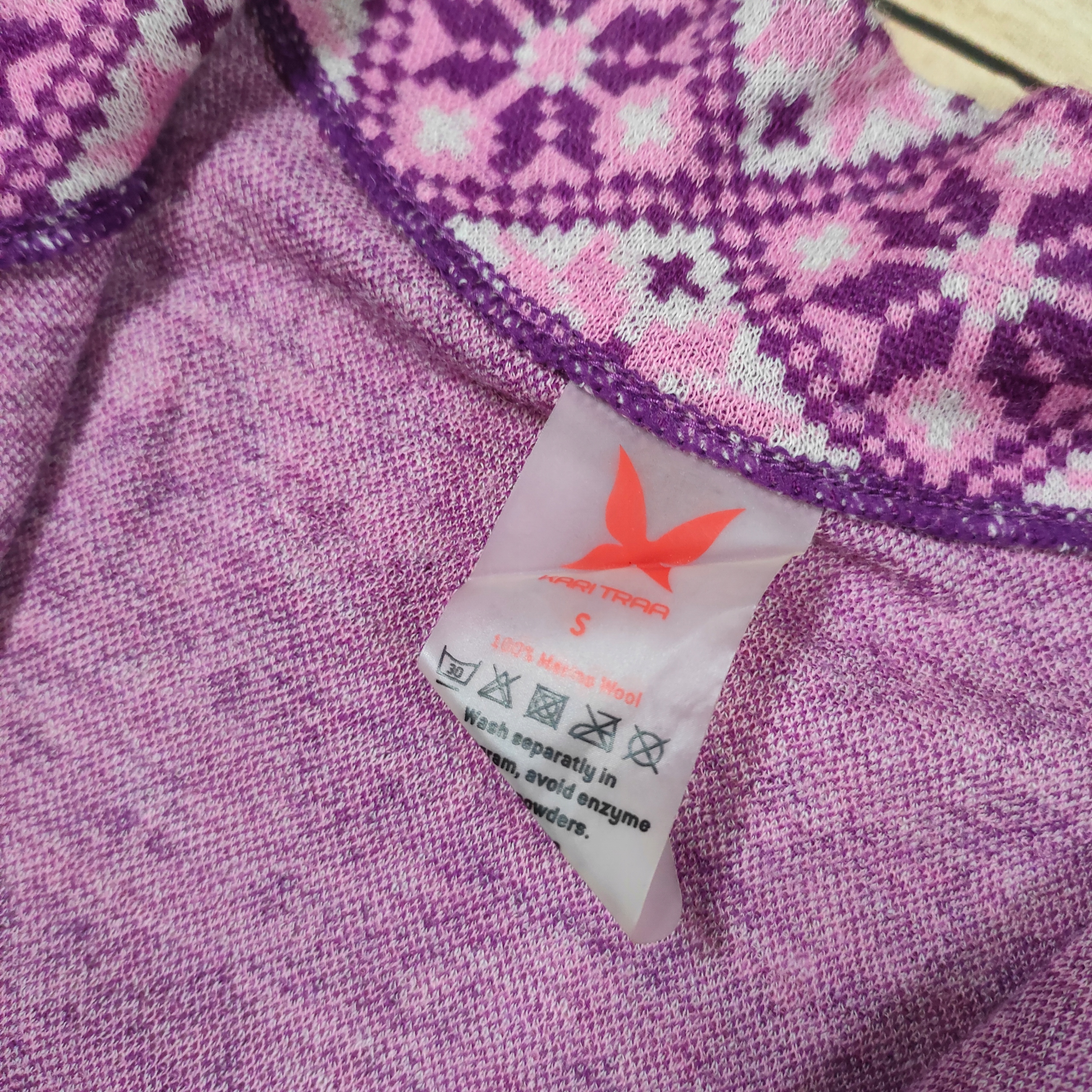 KARI TRAA Bielizna Termo 100 % Wełna Merino Wzór Logowana r. S Kolekcja Merino