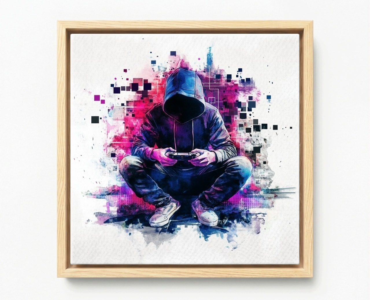 Obraz Rama American Box Portret Gamer Hráč Konzola Gaming Cyberpunk 60x60