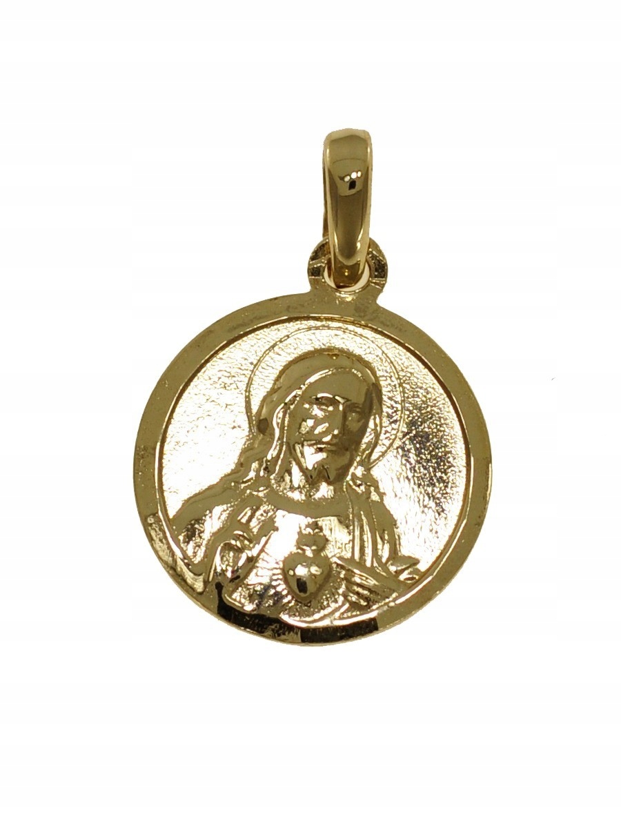 Zlatý Medailonek Nejsvětější Srdce Ježíše Krista Pr. 585 Gravírování