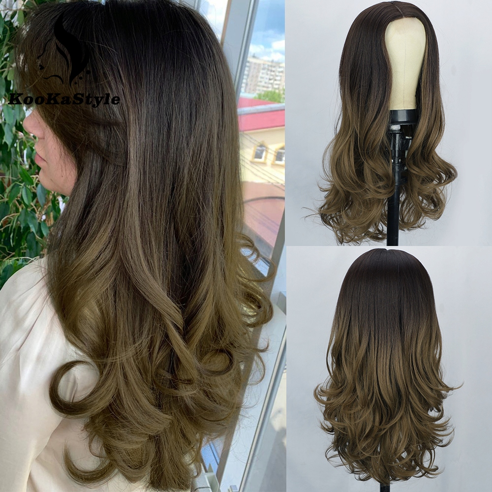 Khaki paruka Ida se síťkou (lace front)