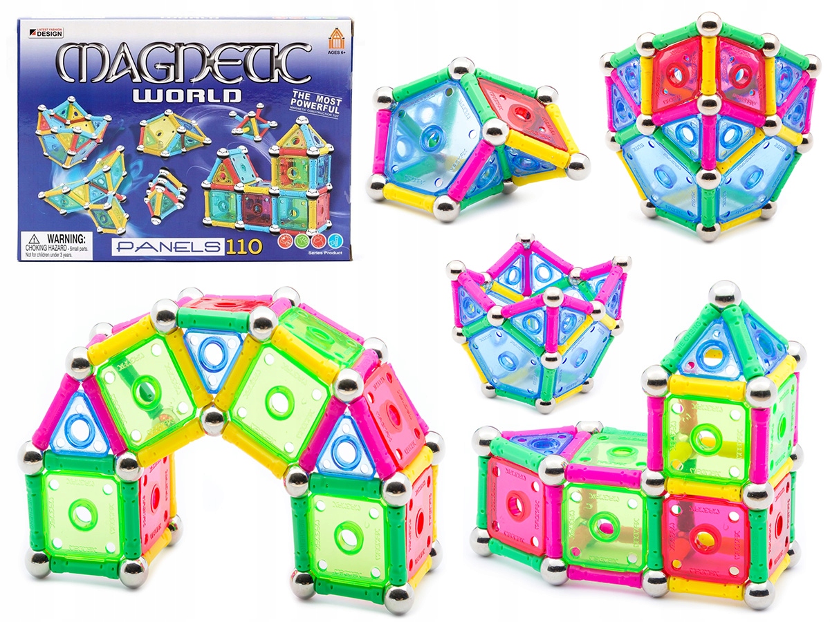 Klocki magnetyczne PANELS 110 MAGNETIC WORLD Marka BK