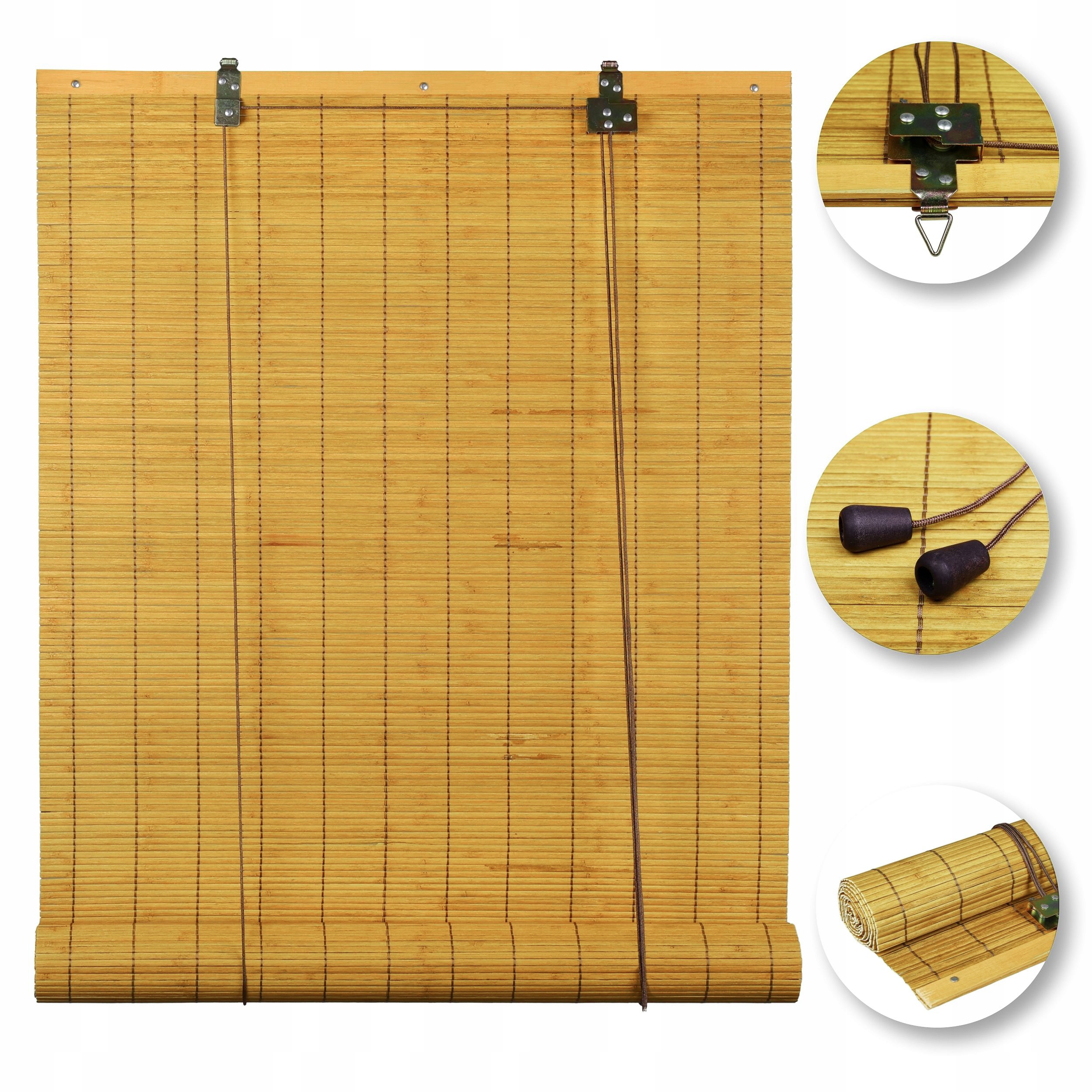 Polozatemňovací roleta Bambusová Vnitřní žaluzie Světle Hnědá 160x240 cm