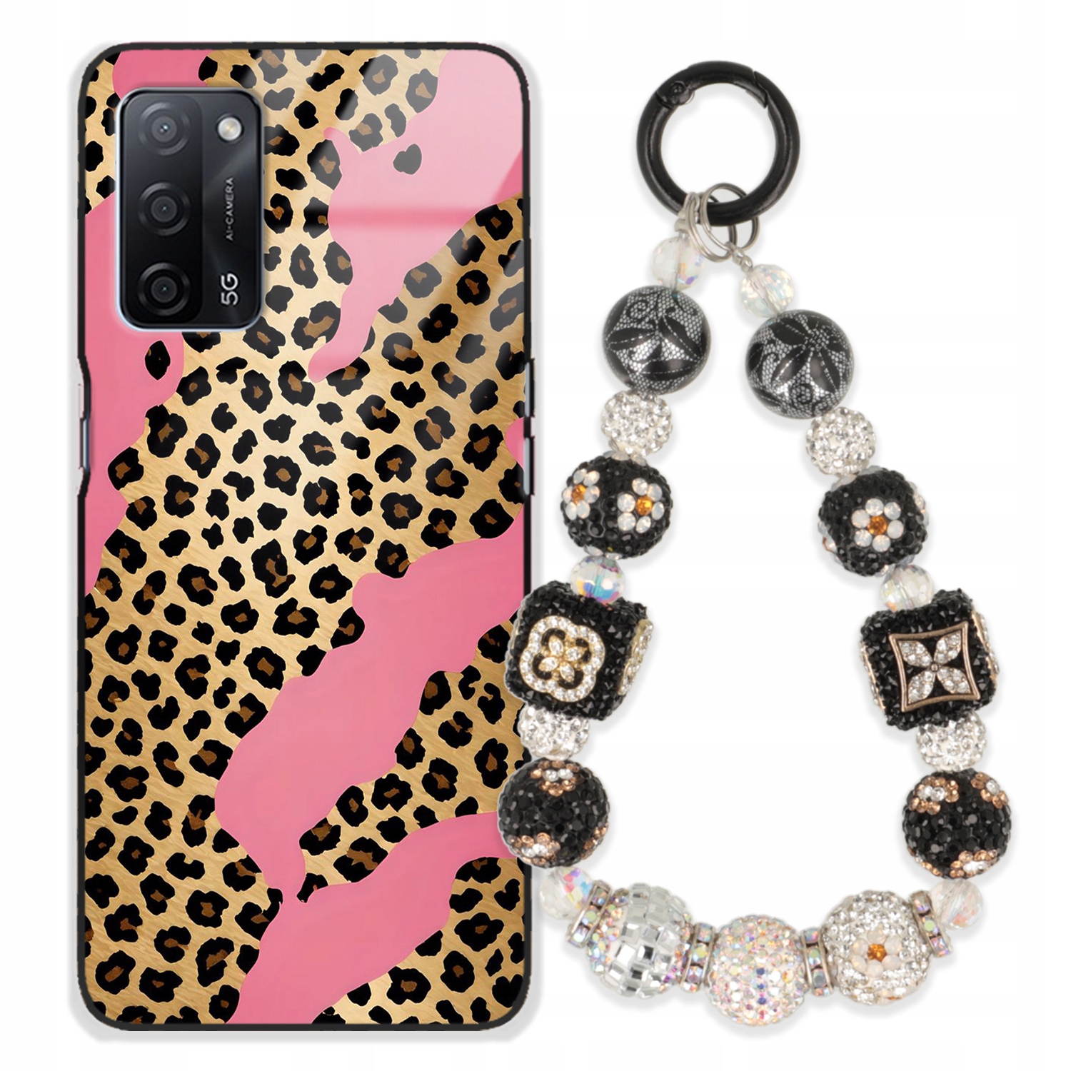 Puzdro Pre Oppo A55 Case Glass Kľúčenka Elegantné Prémiové Vzory Puzdra