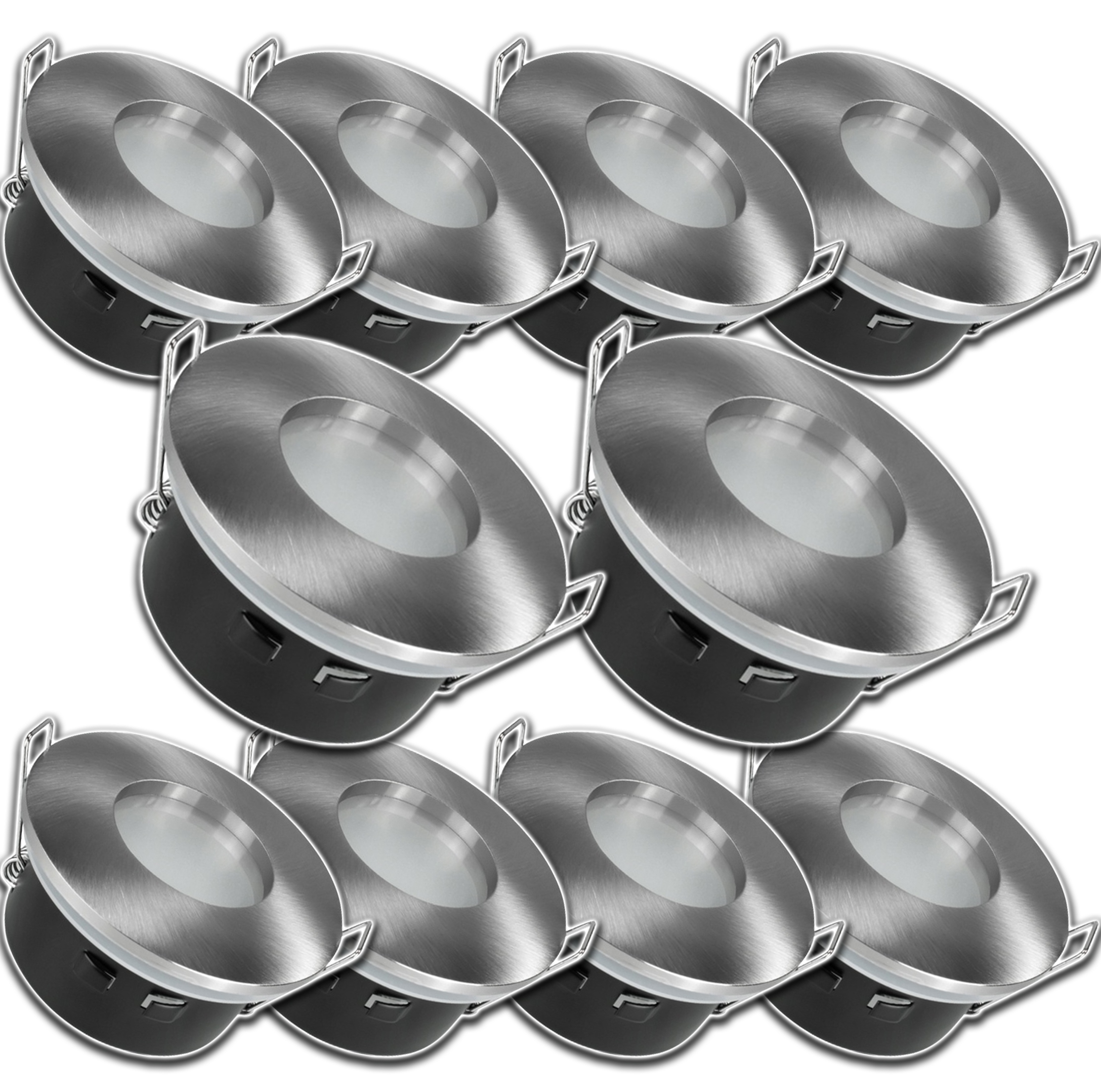 10x Stříbrná Hermetická Objímka Voděodolná Stropní Podbití Halogen