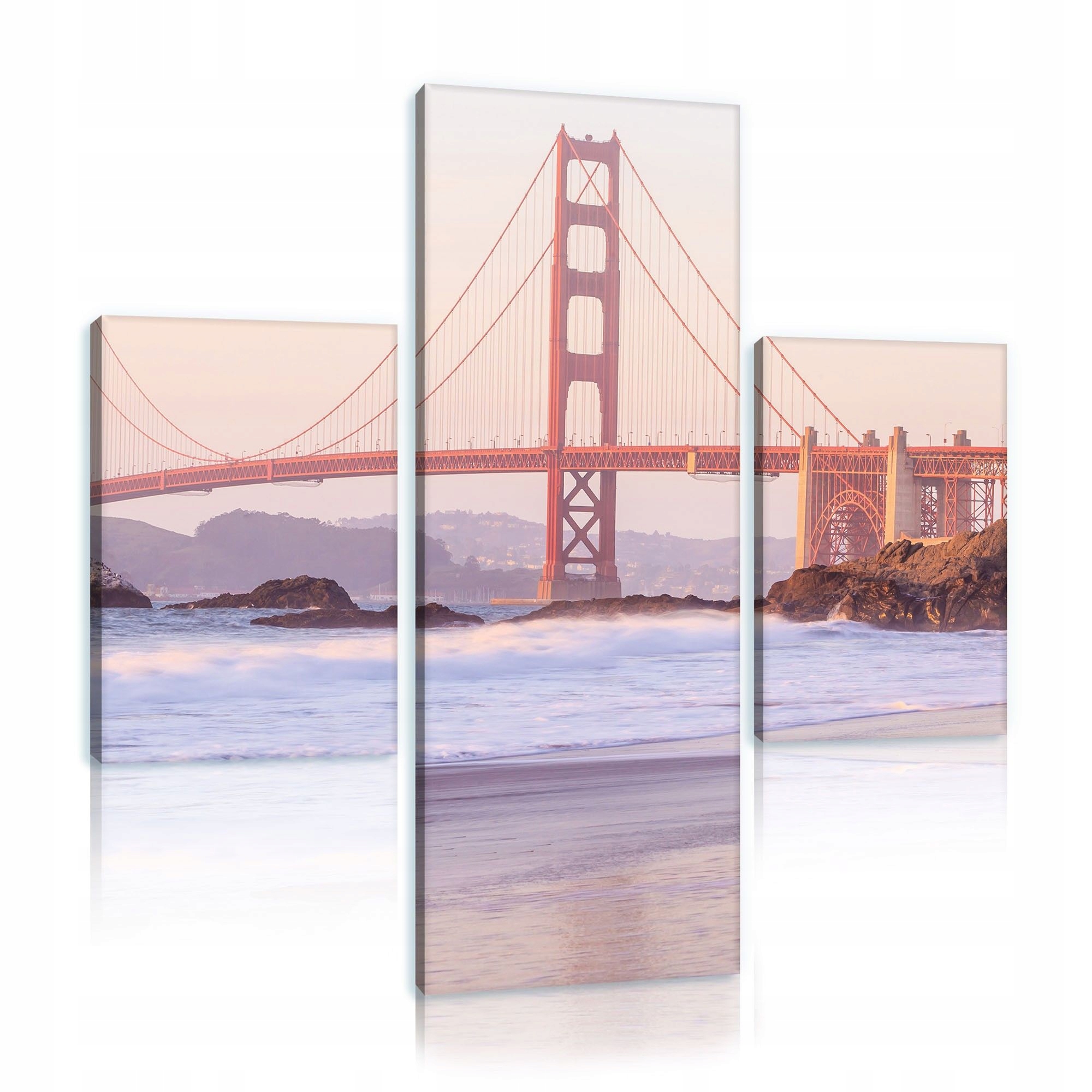 Obraz 80x80 Zlatá brána San Francisco most oceán vlny krajina architektura