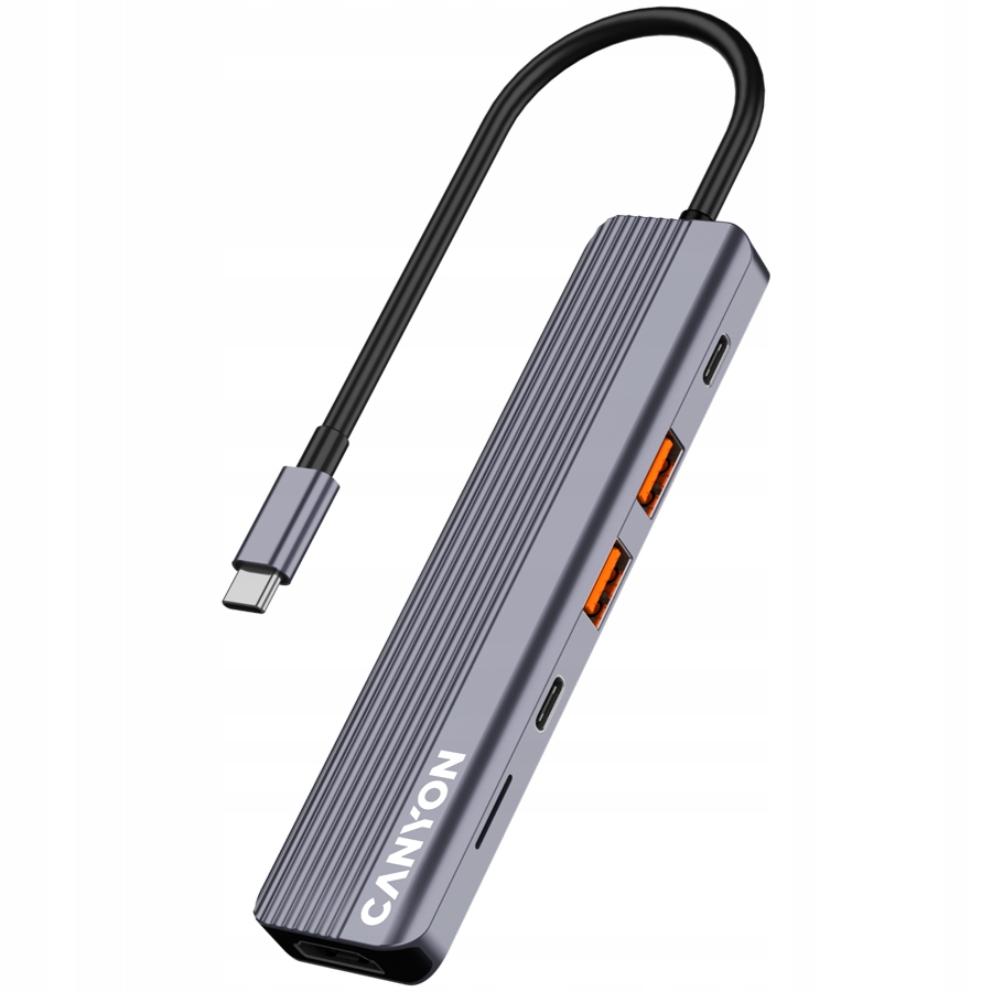 Canyon DS-17 Usb-c Hub 6v1 4K Hdmi 100W Šedý