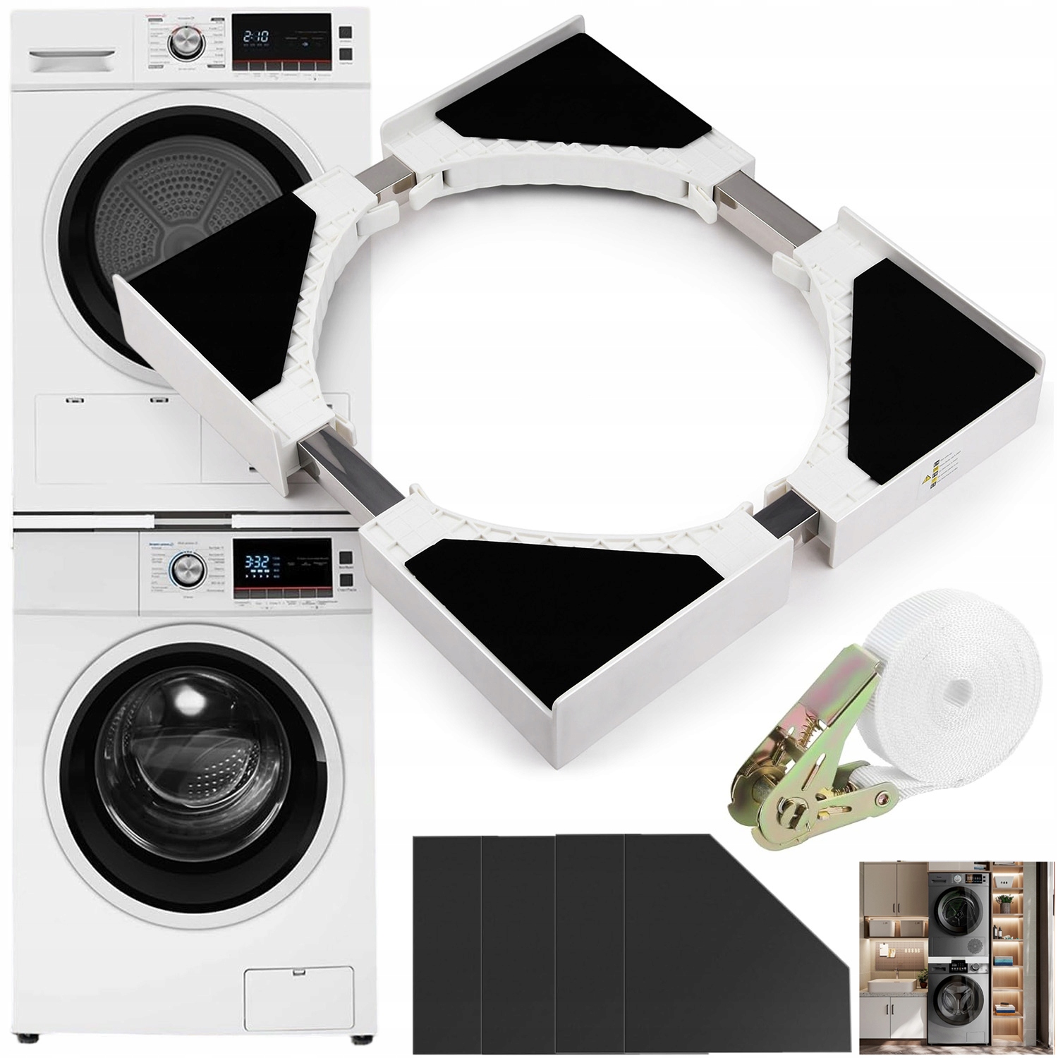 Łącznik Pralki Suszarki Uniwersalny Regulowana W Pionie 46-66 CM Cicha