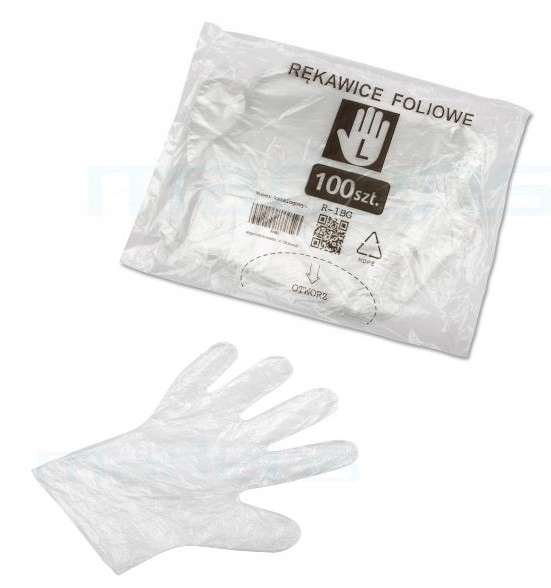 

Rękawice rękawiczki foliowe Hdpe 100 Szt Woreczek