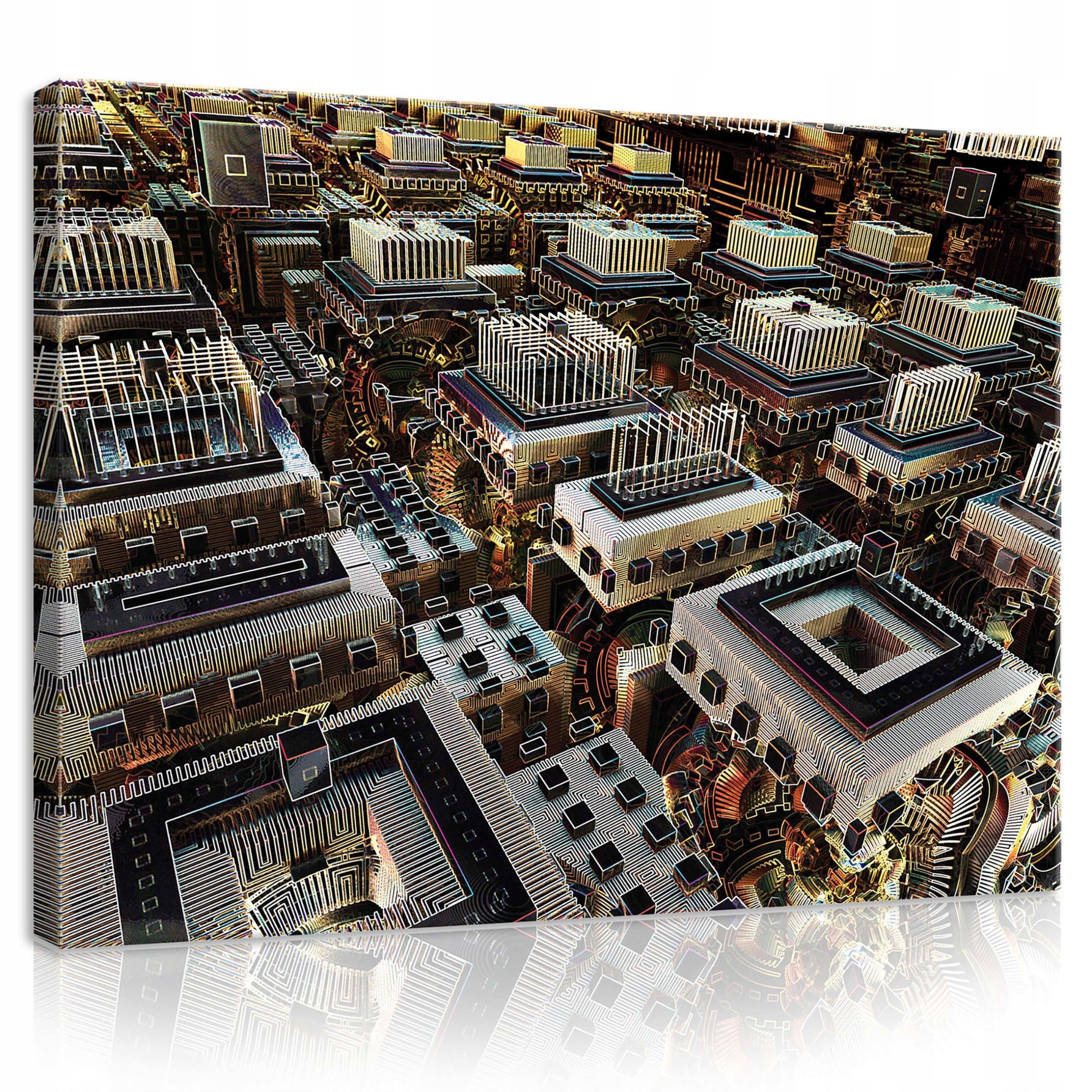 Obraz 100x75 Futuristické město abstrakce geometrie technologie svět