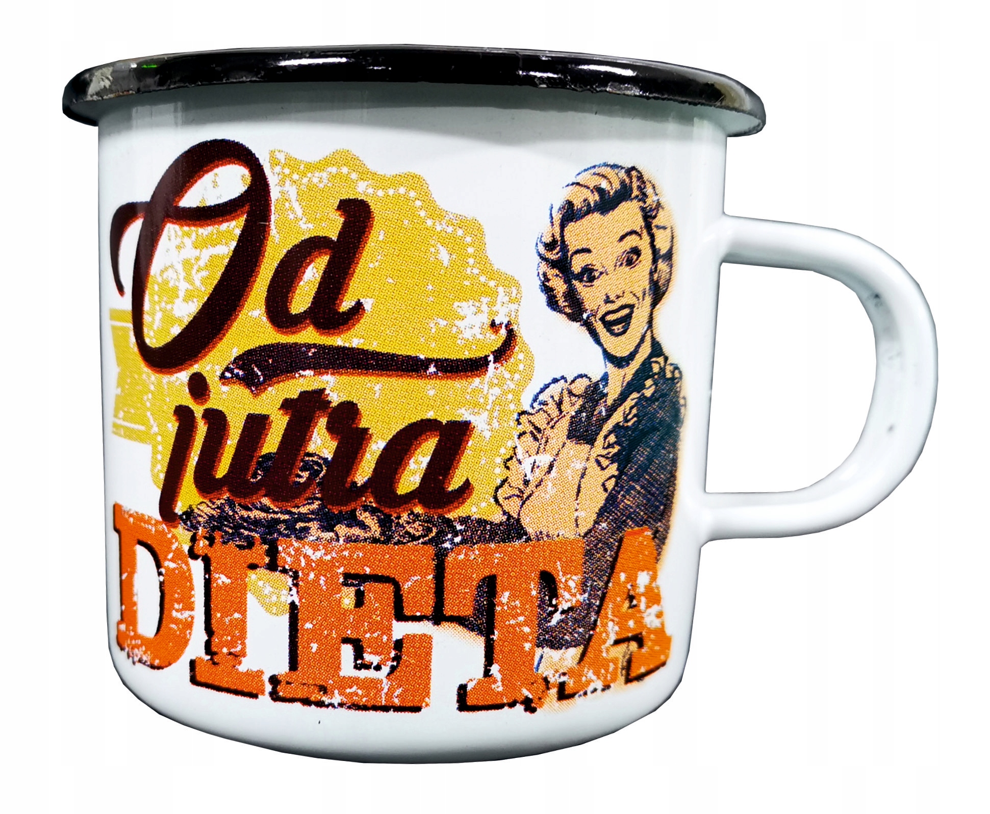 

Od Jutra Dieta kubek emaliowany Prl