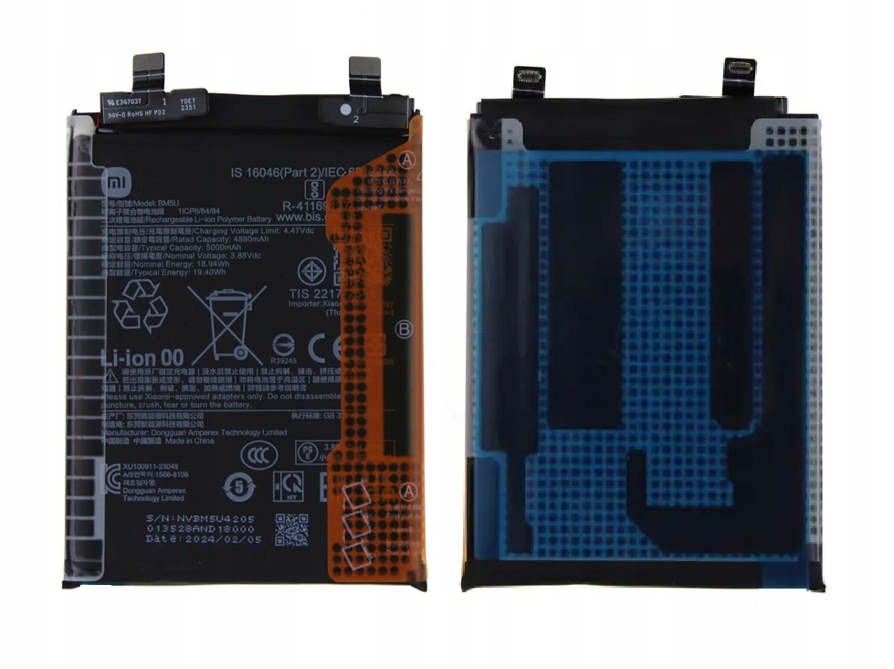 Nowy Akumulator BM5U Xiaomi Redmi Note 13 Pro Plus 23090RA98G
