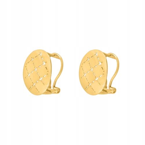 Náušnice zlaté 585 s klipovým zapínáním a prolamovaným vzorem pro maminku