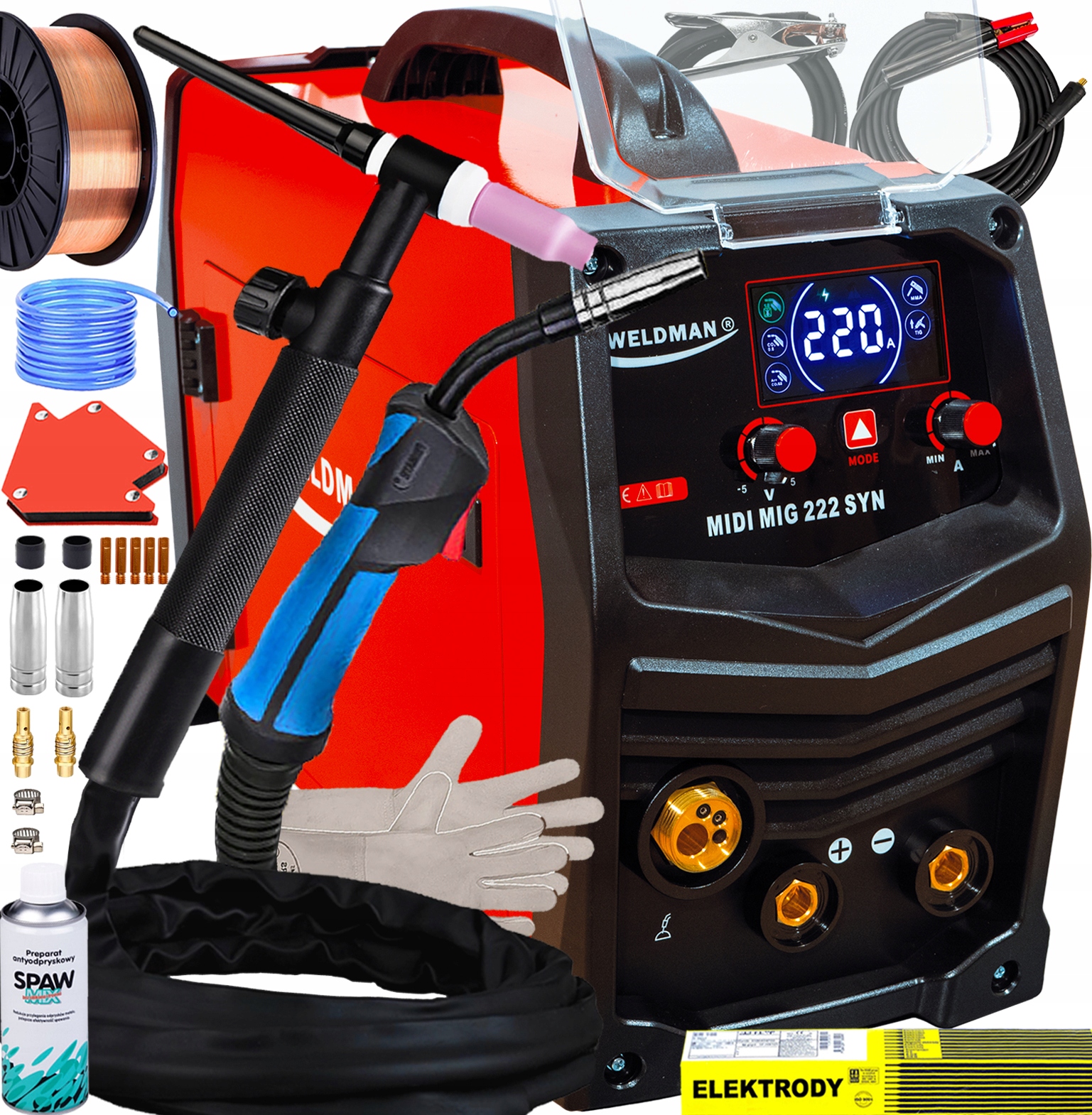 Svařovací Stroj Weldman MIDI Mig 222 Synergie 220A Tig
