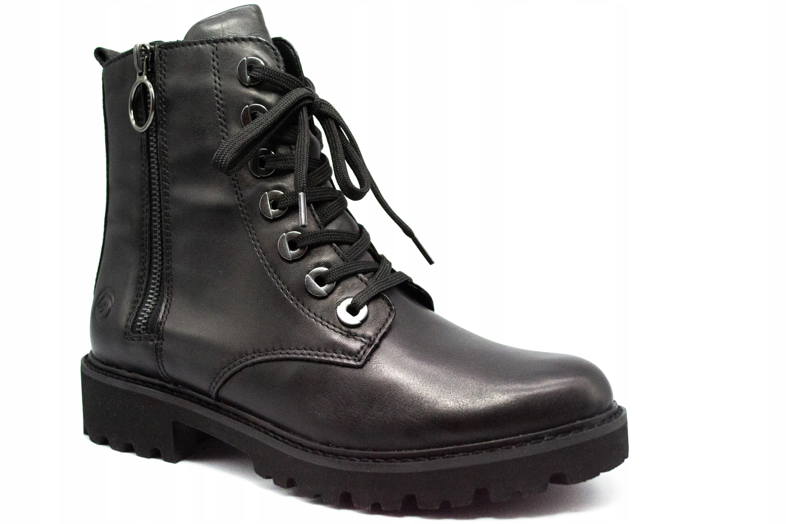 

Buty damskie Botki Remonte Rieker skórzane czarne