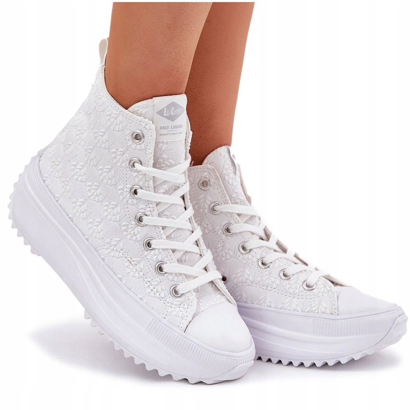 Vysoké Látkové Tenisky Lee Cooper LCW-25-31-3461L Bílé 39