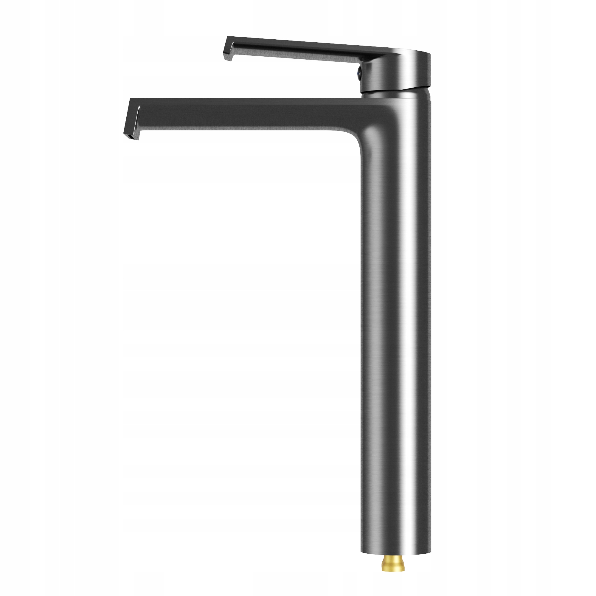 Kúpeľňová Umývadlová Batéria Vysoká Jednopáková Gun Grey Guľatá