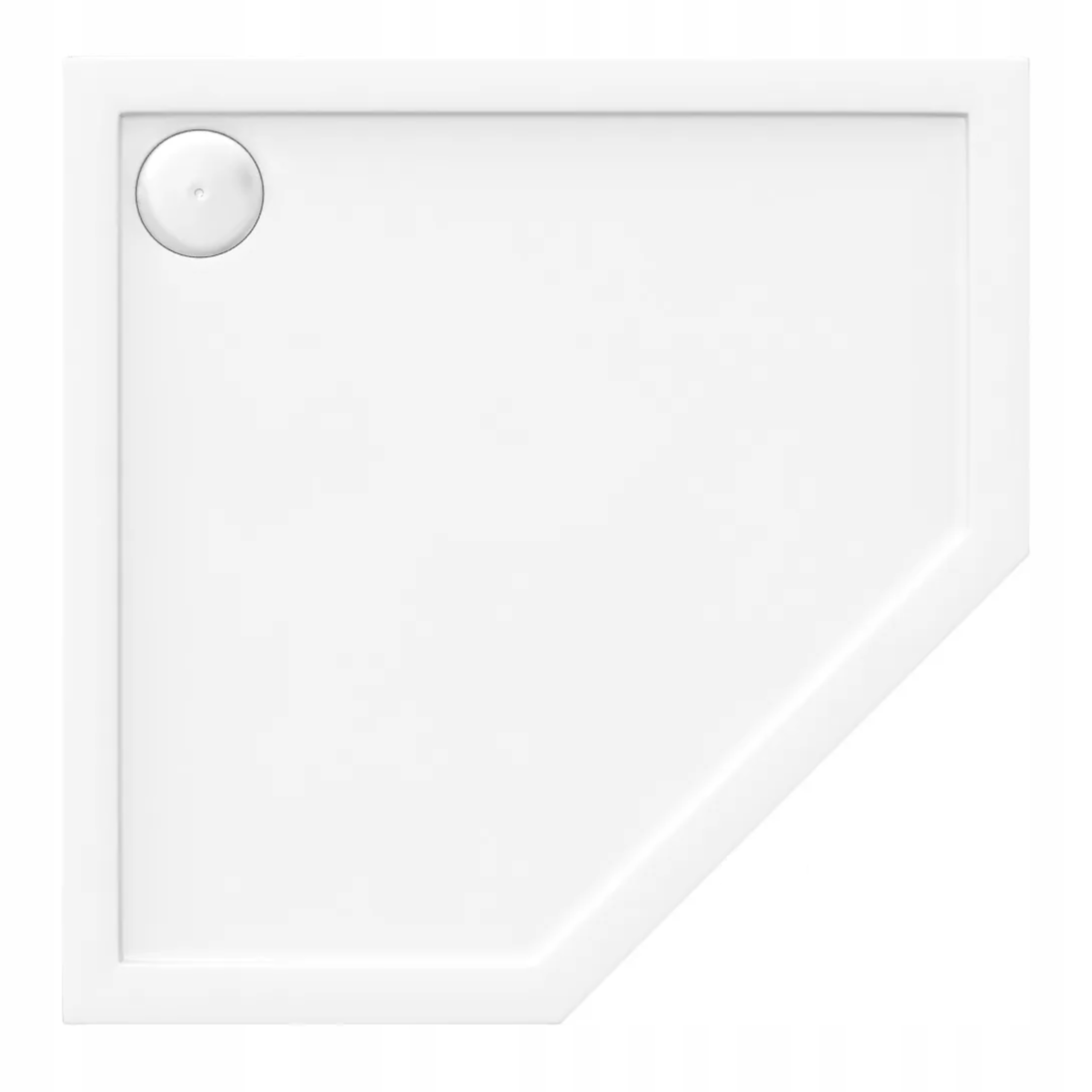 Rohová Vanička 90x90 cm Nízká 5 cm Bílá Se Sifonem Rea Diamond White