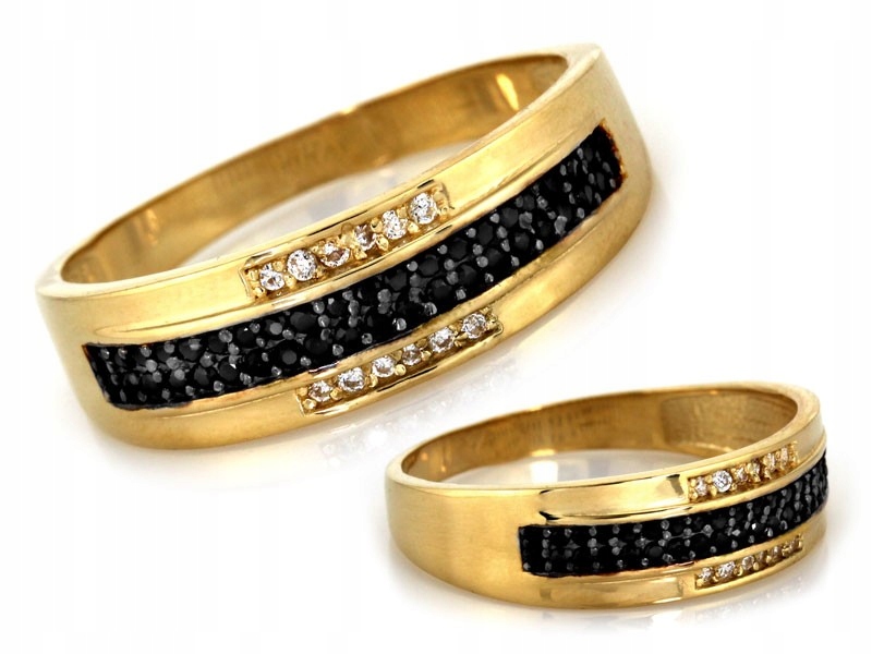 Zlatý Prstýnek 585 s černými zirkony 3,23g velikost 17 jako dárek