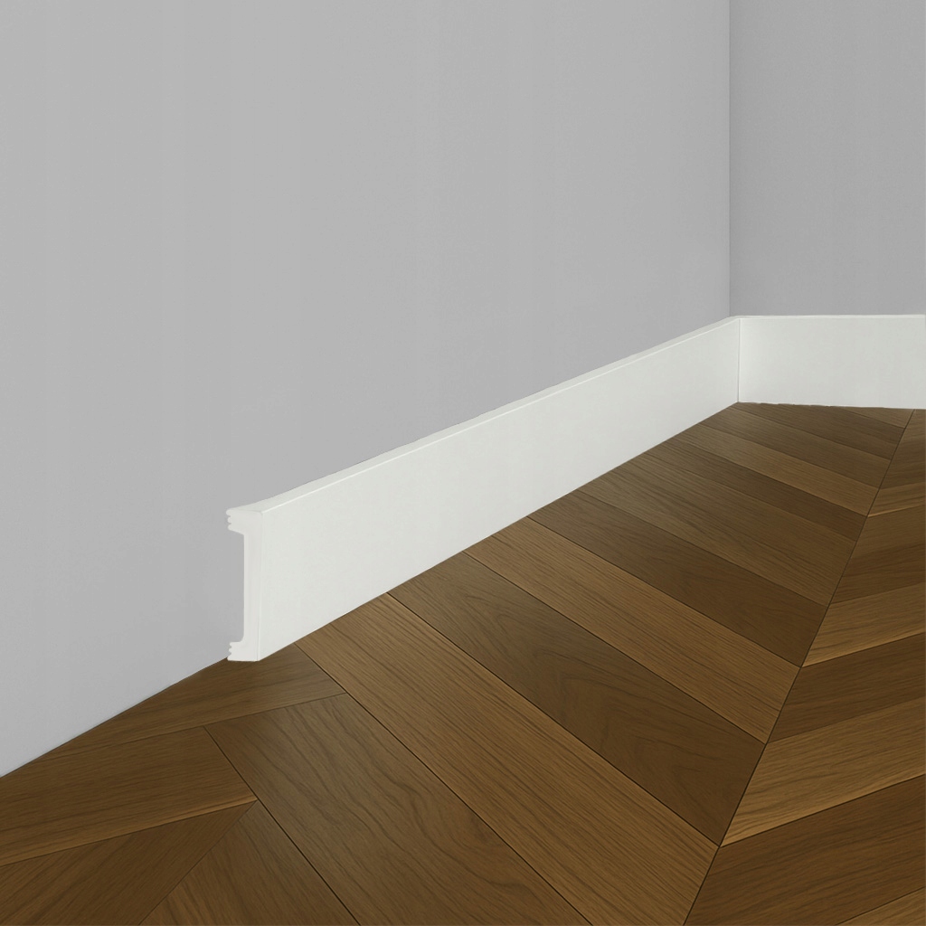 Настенный плинтус белый Nk6016 полиуретан 6 см