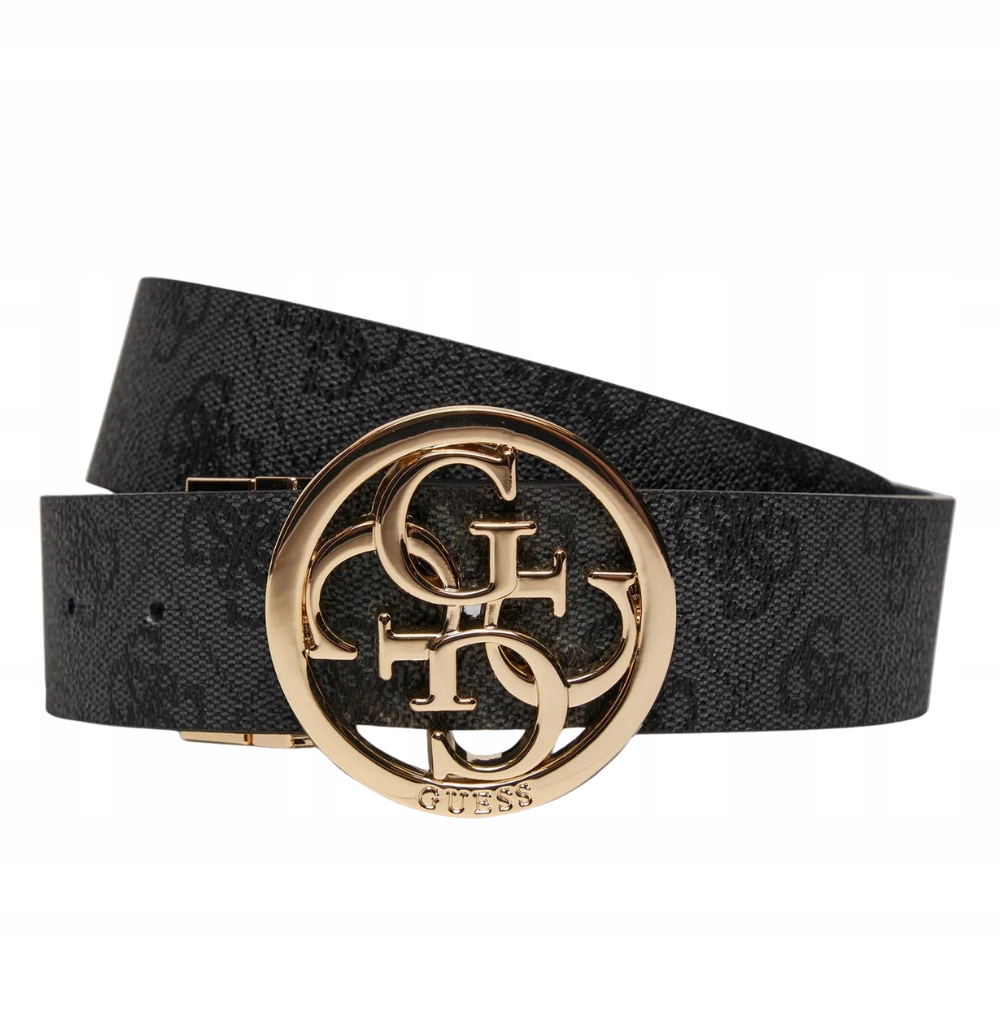Guess Černý oboustranný dámský pásek s monogramem Noelle Rev H35 Xs