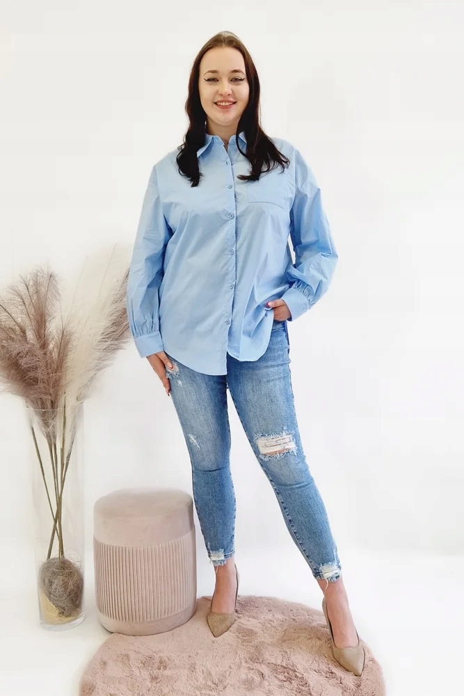 Elegantní klasická modrá košile L