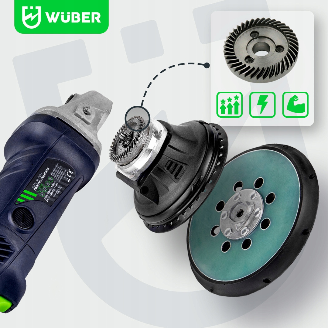 POLERKA SAMOCHODOWA MIMOŚRODOWA OSCYLACYJNA Z REGULACJĄ + GĄBKA POLERSKA Marka Wuber