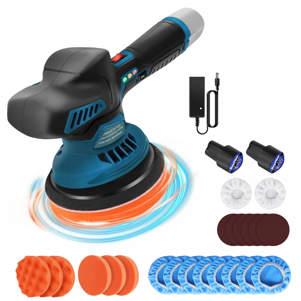 Ergonomická Leštička 12 V 1.5 Ah S 6 Nastaveními Rychlosti, Modrá