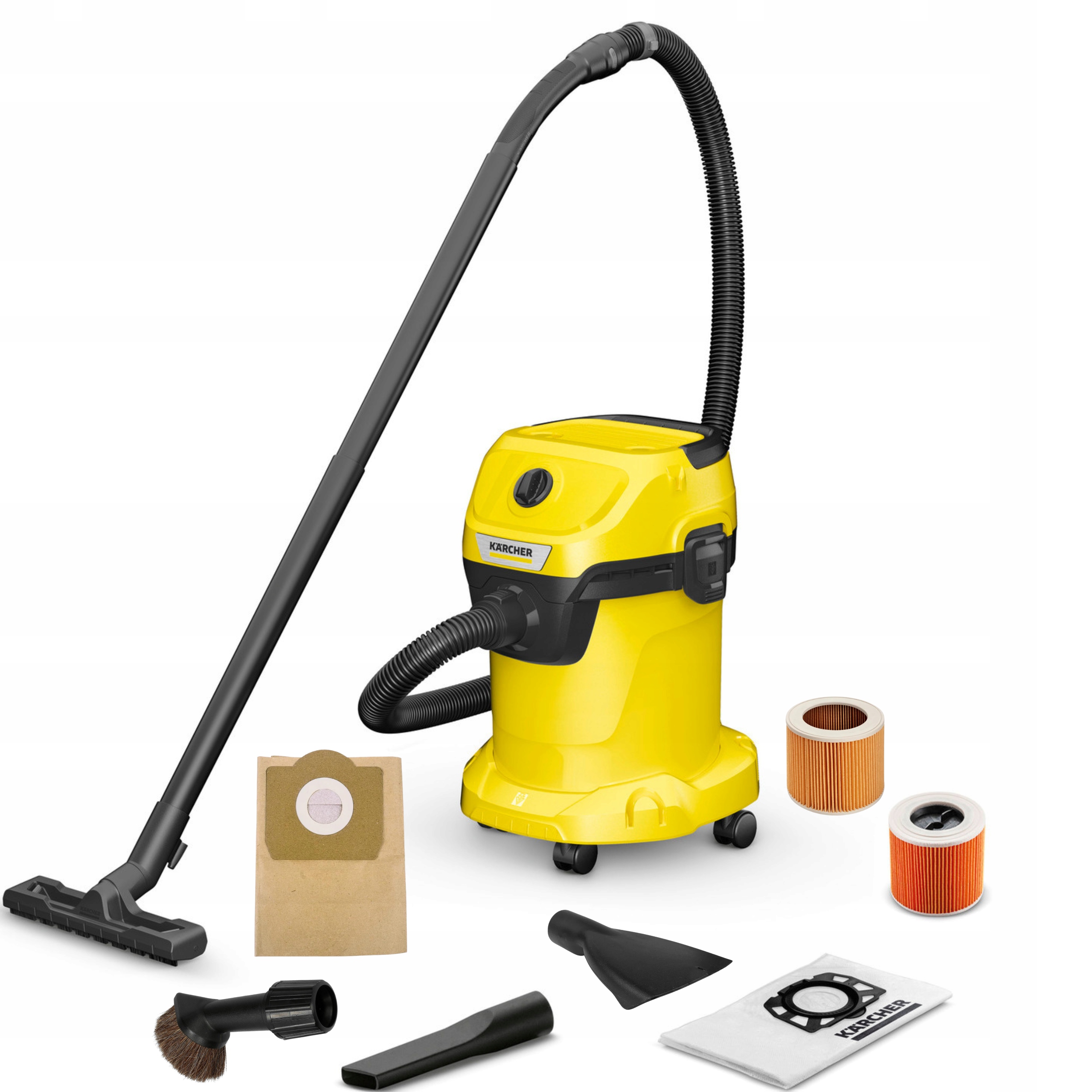 ODKURZACZ PRZEMYSŁOWY KARCHER WD 3 17l Z DWIEMA SSAWKAMI I ZESTAWEM WORKÓW