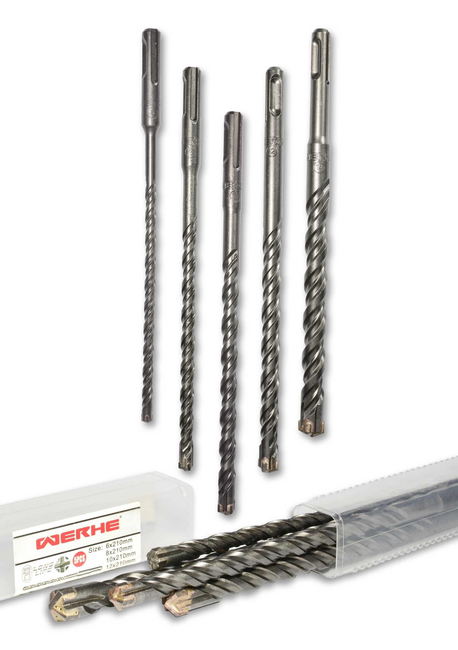 

Wiertła do betonu Sds+ 6,8,10,12,14 x 210 mm Werhe
