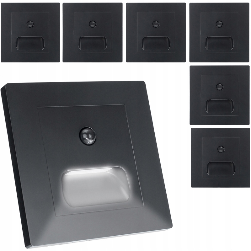 6x Oprawa Schodowa Oprawka Lampka Z Czujnikiem Ruchu Zmierzchu 230V Puszka