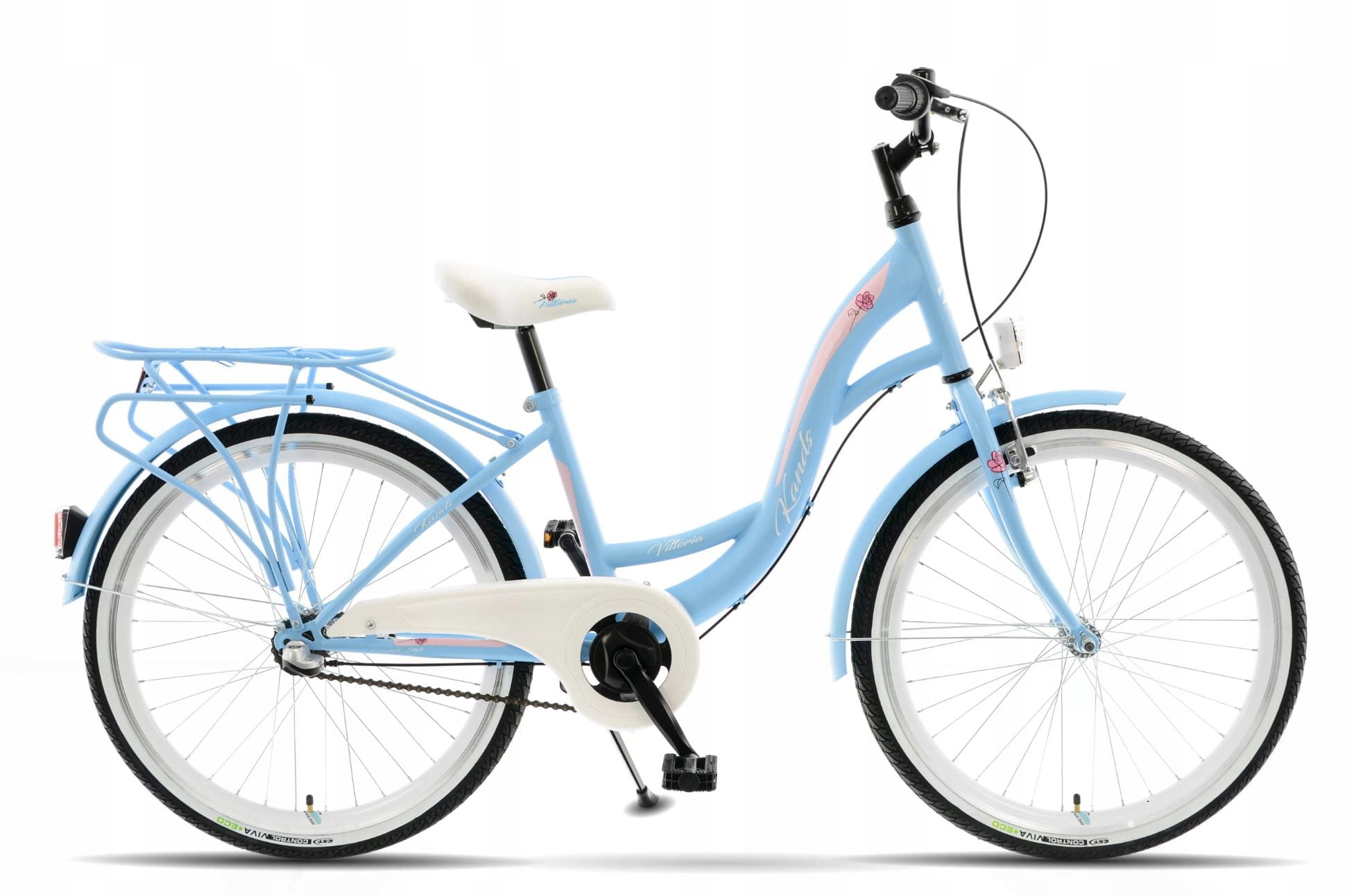 Rower 24" Miejski Kands Vittoria rama 14" błękitny różowy R22