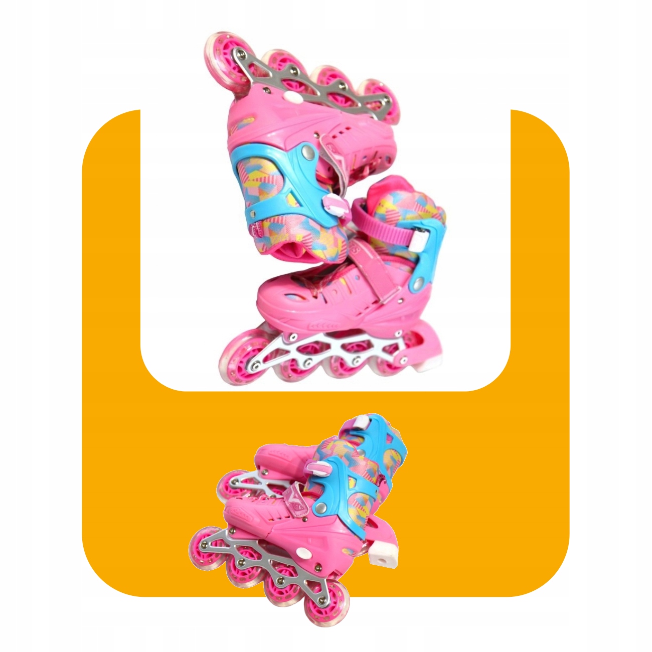 ROLKI REGULOWANE WROTKI 3W1 ROLKO-WROTKI RÓŻOWE PREMIUM R.35-38 Klasa łożysk ABEC-1