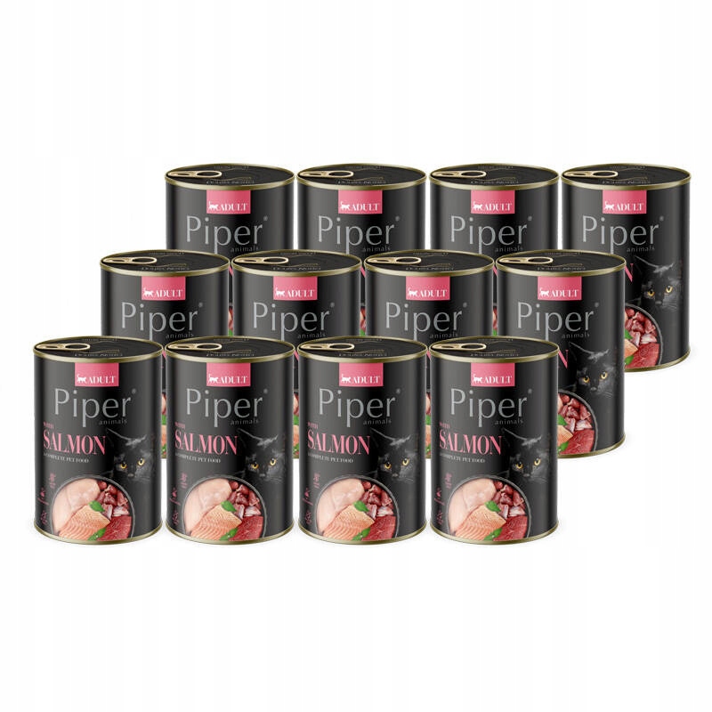 Piper Animals Mokra karma dla kotów z łososiem 12 x 400 g
