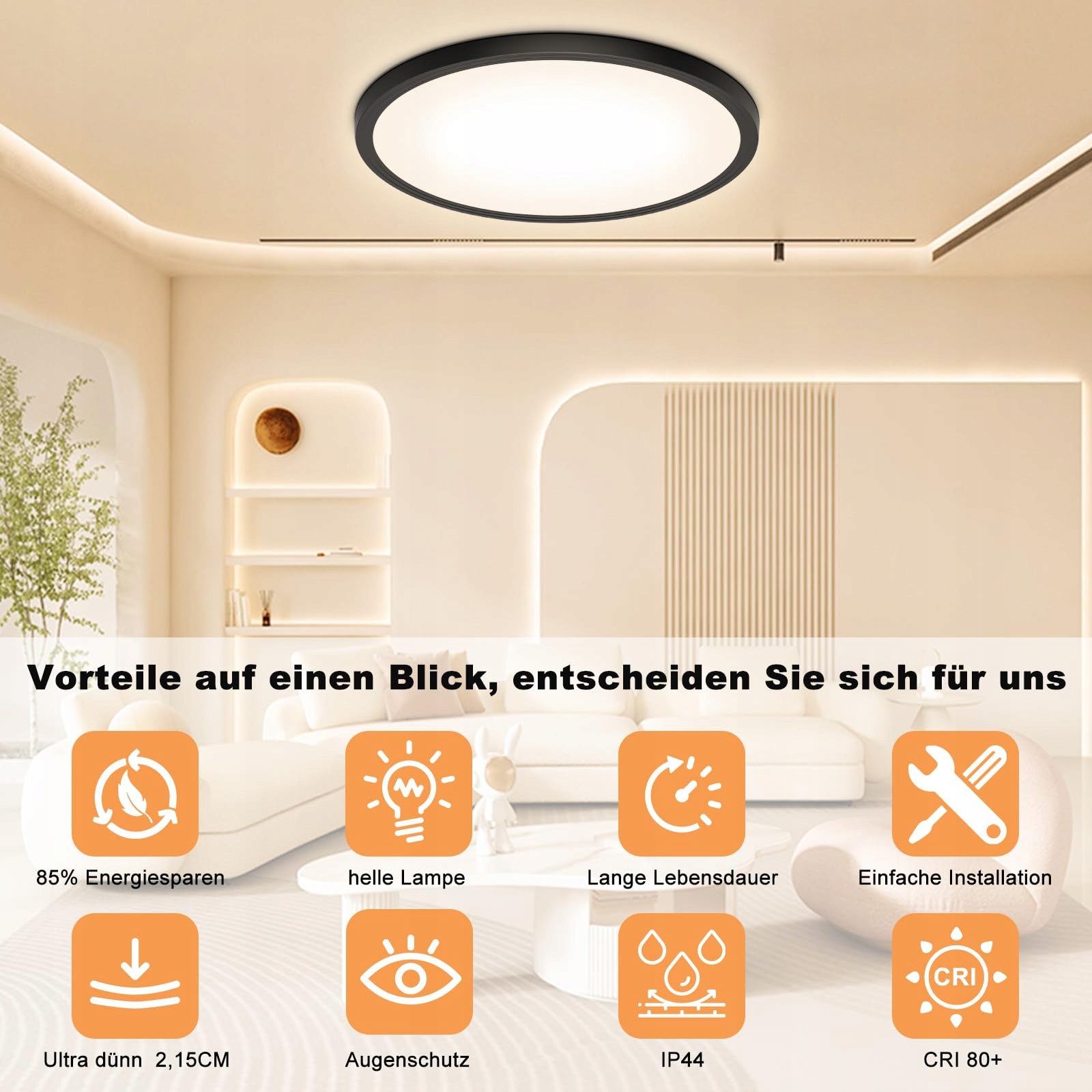 LED OUILA Nowoczesna Lampa Sufitowa LED 18W 3000K IP44 — miniatura 2