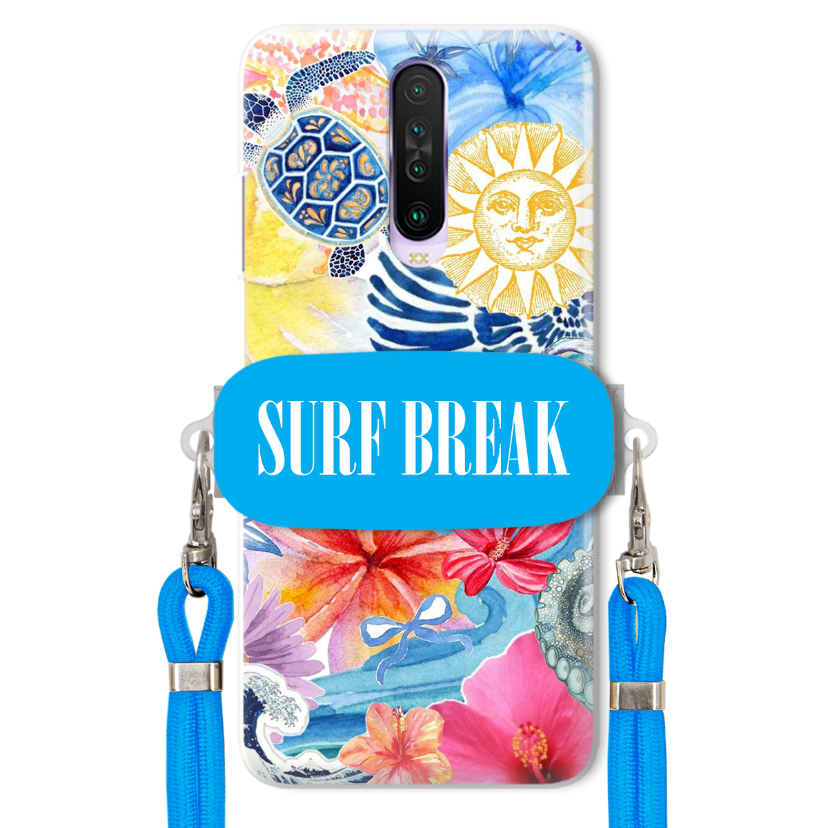 Pouzdro pro Xiaomi Redmi K30 Crossbody vodítko modré držák Surf Break Lata