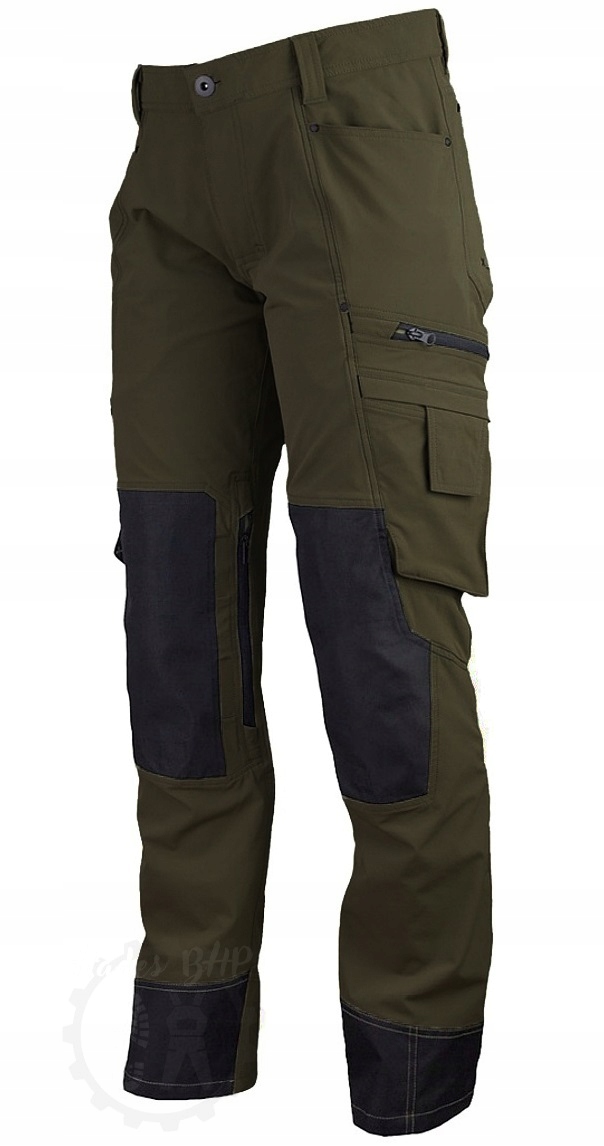 Spodnie bojówki męskie OUTDOOR lekkie ELASTYCZNE robocze oliwa 5XL / 60 Marka inna