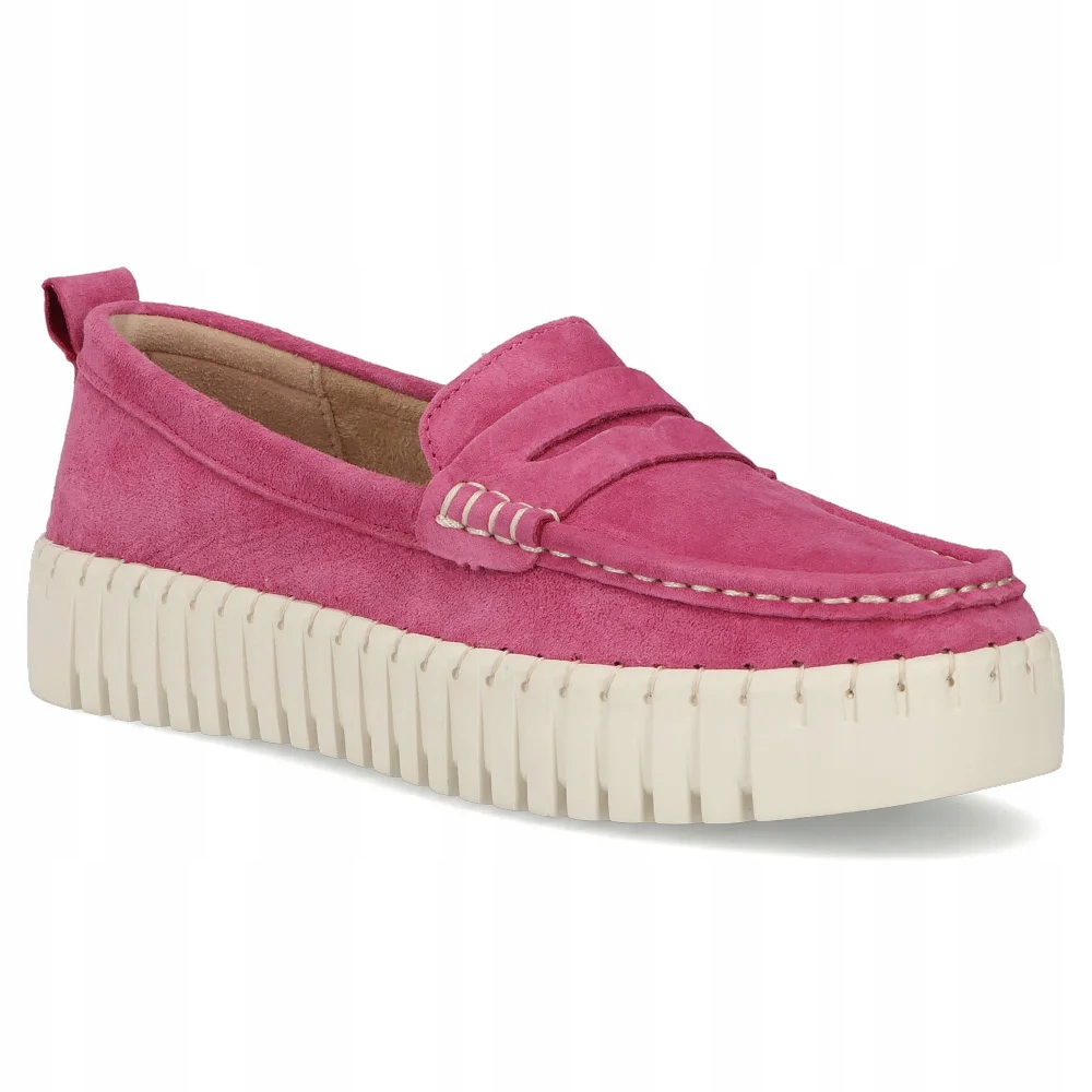 Skórzane damskie mokasyny Filippo buty zamszowe beżowe r.39