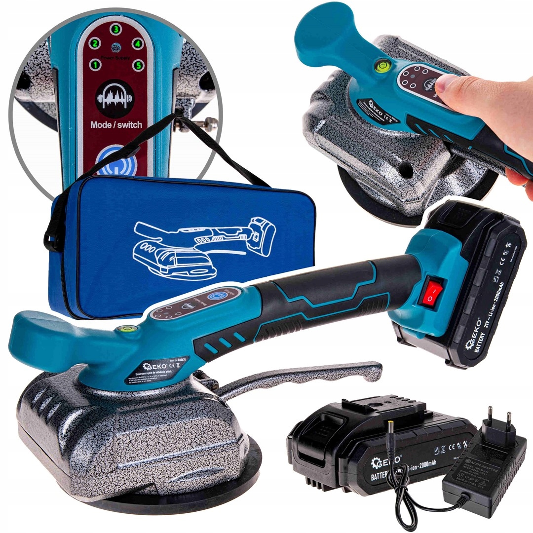 Přísavka na dlaždice Wibrator 21V 2x akumulátor nabíječka Geko