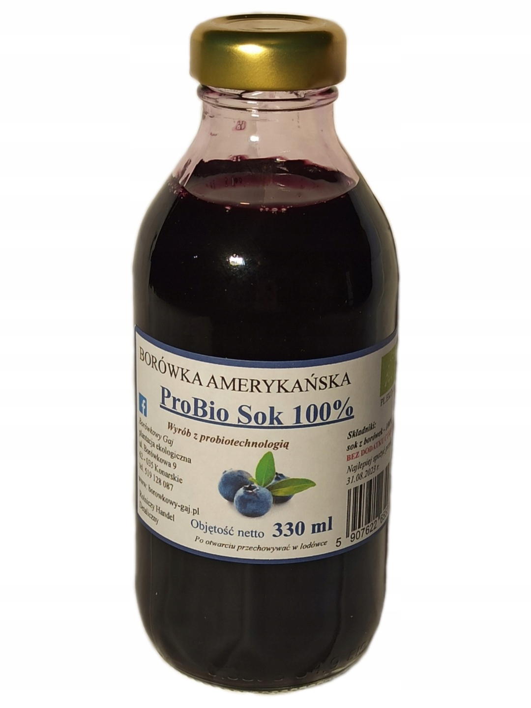 Sok borówka amerykańska 100% ProBio 330 ml