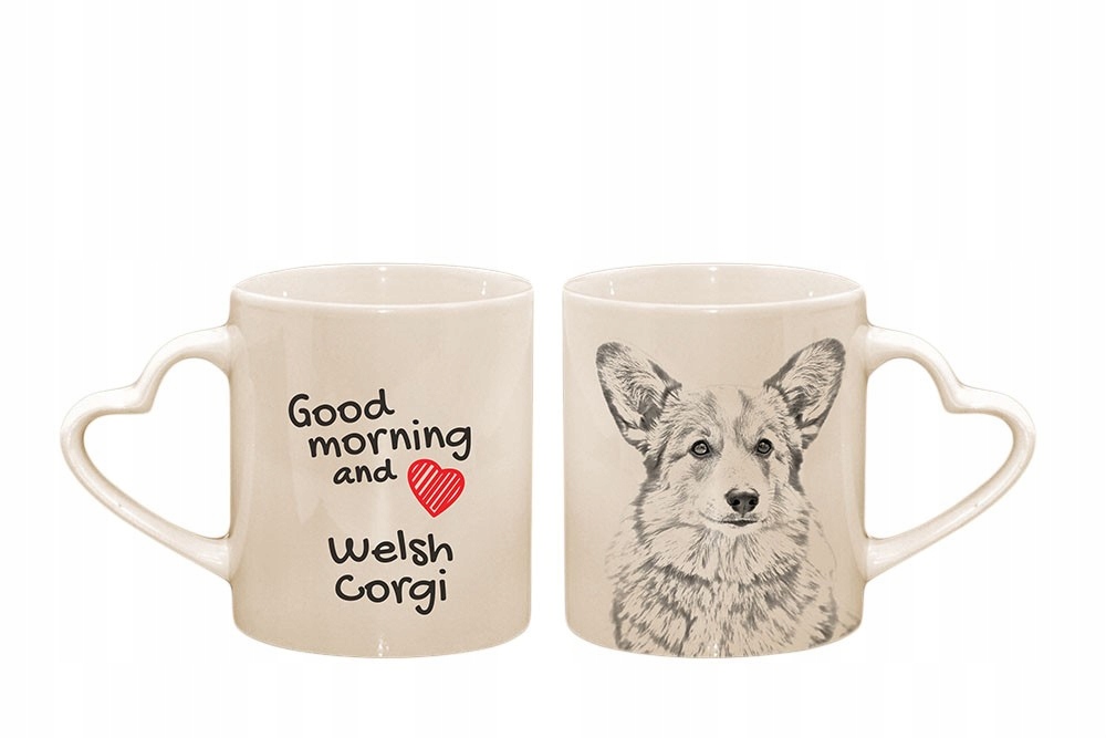 

Welsh corgi cardigan Kubek serce z nadrukiem