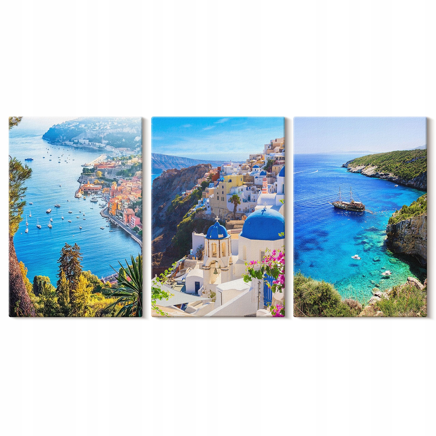 Kolekce obrazů na zeď Komplet řeckých pohledů Santorini Oia 3x 20x30 cm